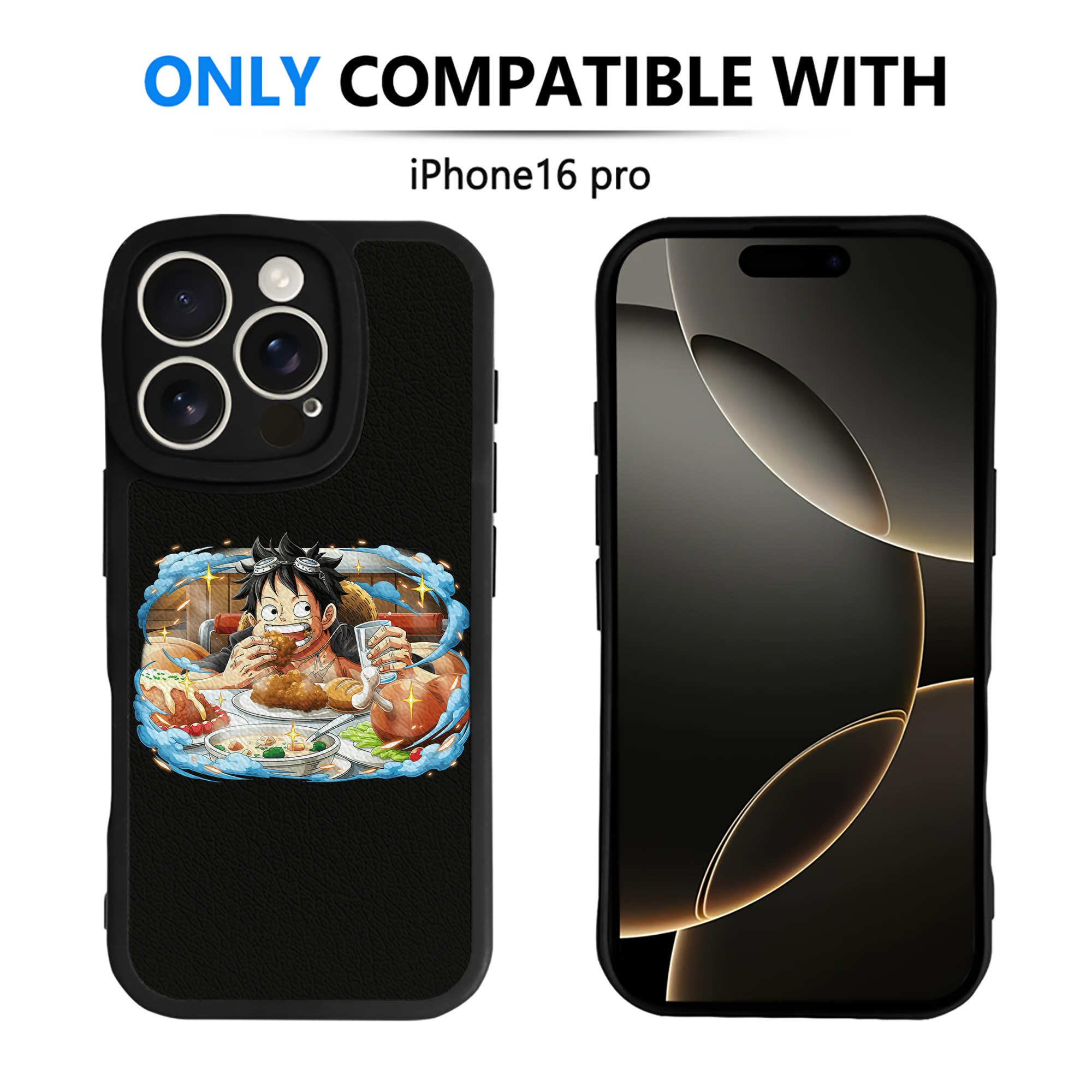 （画像用） ワンピース モンキー・D・ルフィ ONE PIECE Monkey D. Luffy 【iPhone 16シリーズ対応】シリコンスマホケース（レザー調） 材質：シリコン